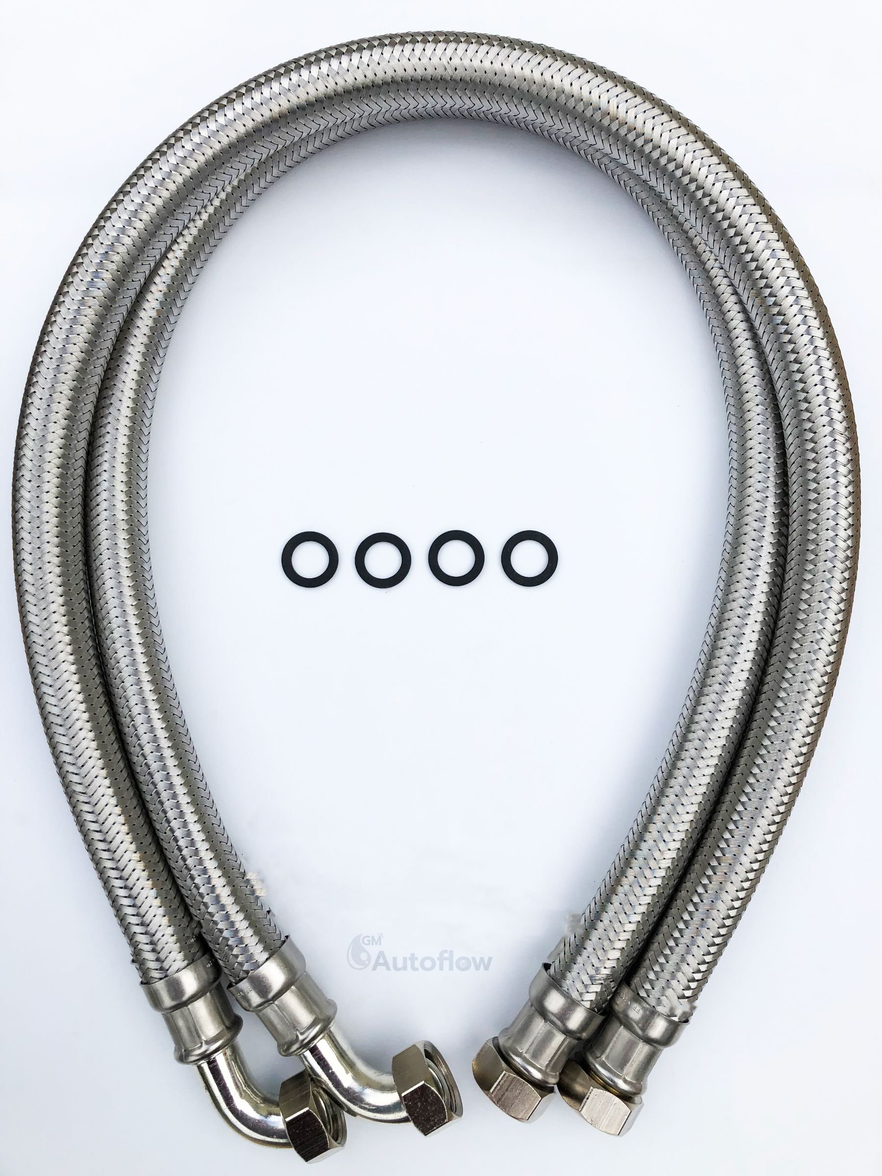 22mm Stainless Steel Hoses, 1000mm long Pair AF714 - WRAS APPROVED